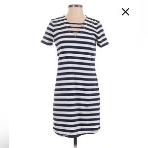 Michael Kors Navy and Cream Striped Dress